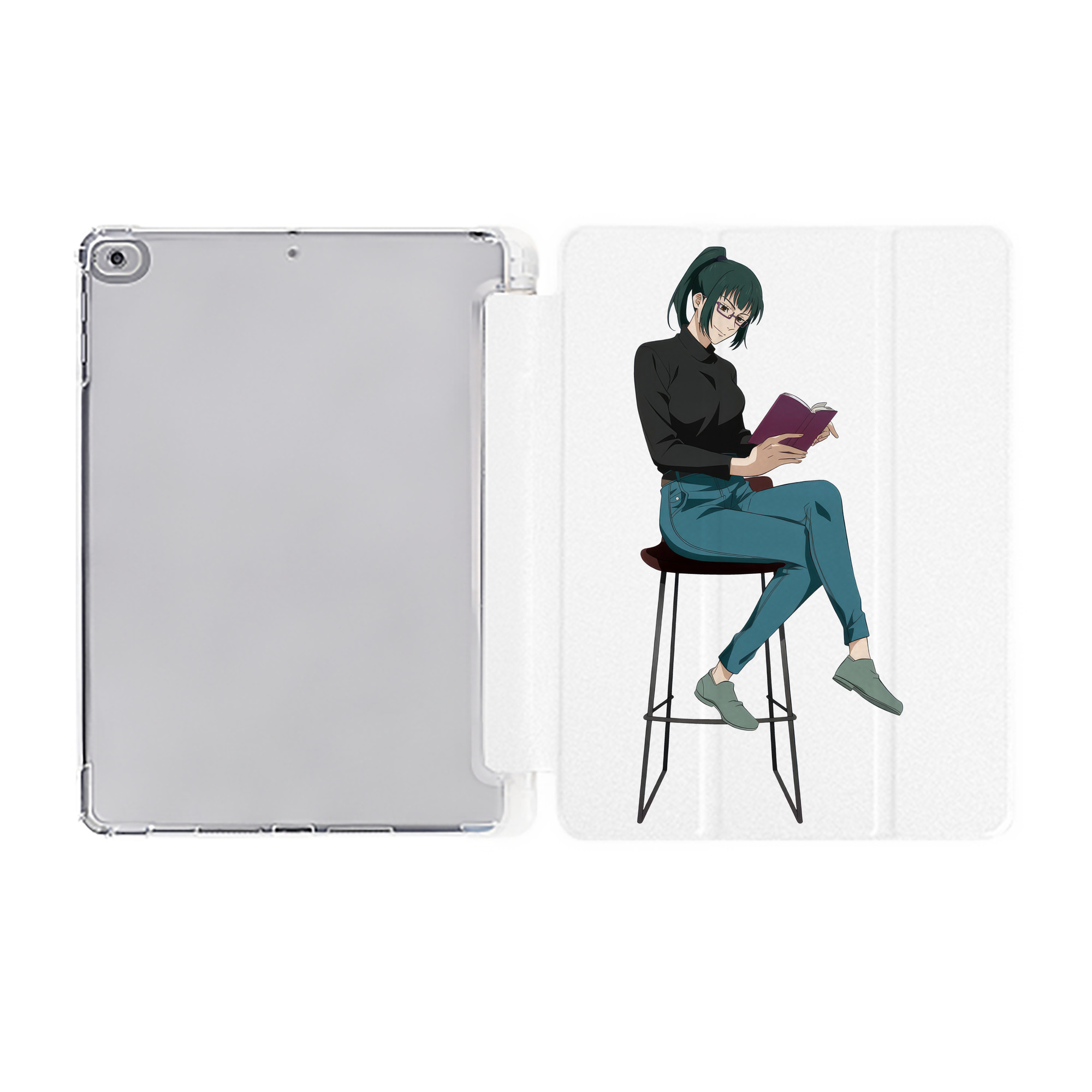 （画像用） 呪術廻戦 Jujutsu Kaisen IPad ケース ペン収納付き 三つ折りスタンド PUレザー×シリコン 対応機種9.5/10.5/10.9インチ